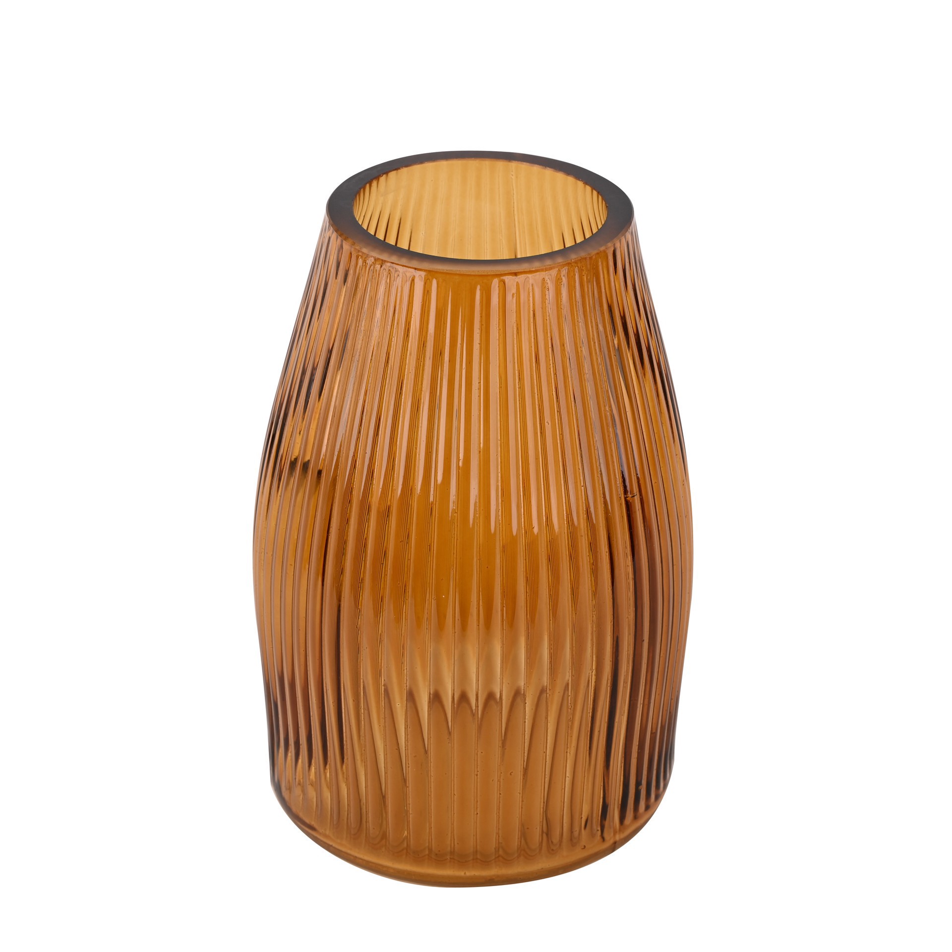 slide 3 of 4, 7" Ribbed Glass Vase By Ashland, 7 in