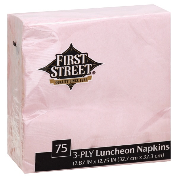 slide 1 of 1, First Street Artstyle Classic Pink Napkin 3 Ply 13X13, 75 ct