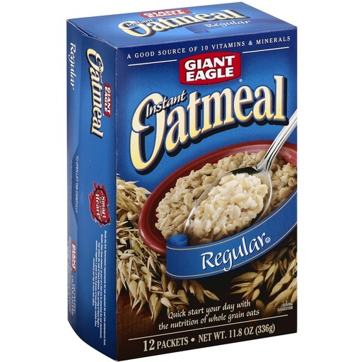 slide 1 of 1, Giant Eagle Instant Oatmeal, Regular, 11.8 oz