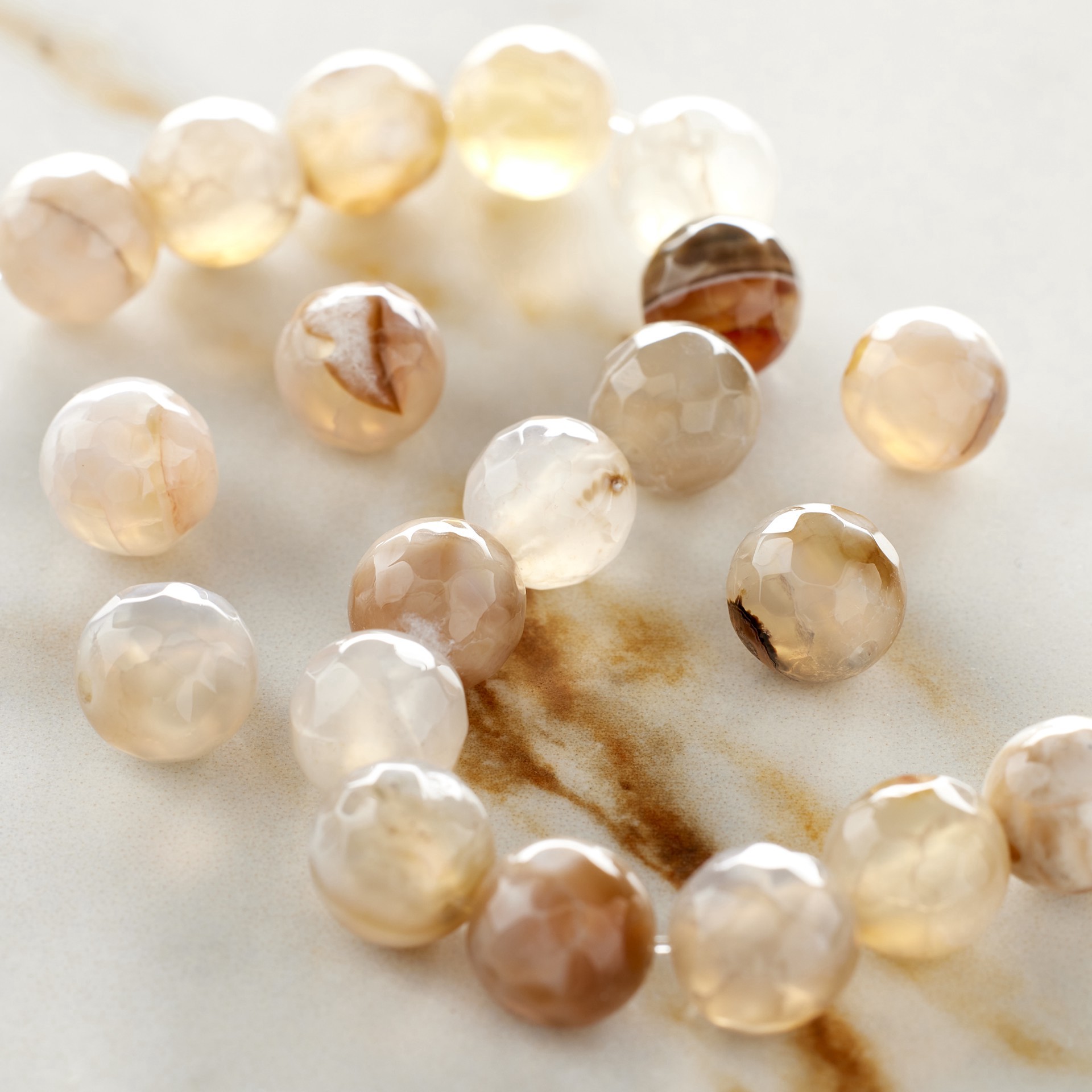 slide 3 of 3, Neutral Mix Agate Round Beads, 8mm By Bead Landing, 8mm