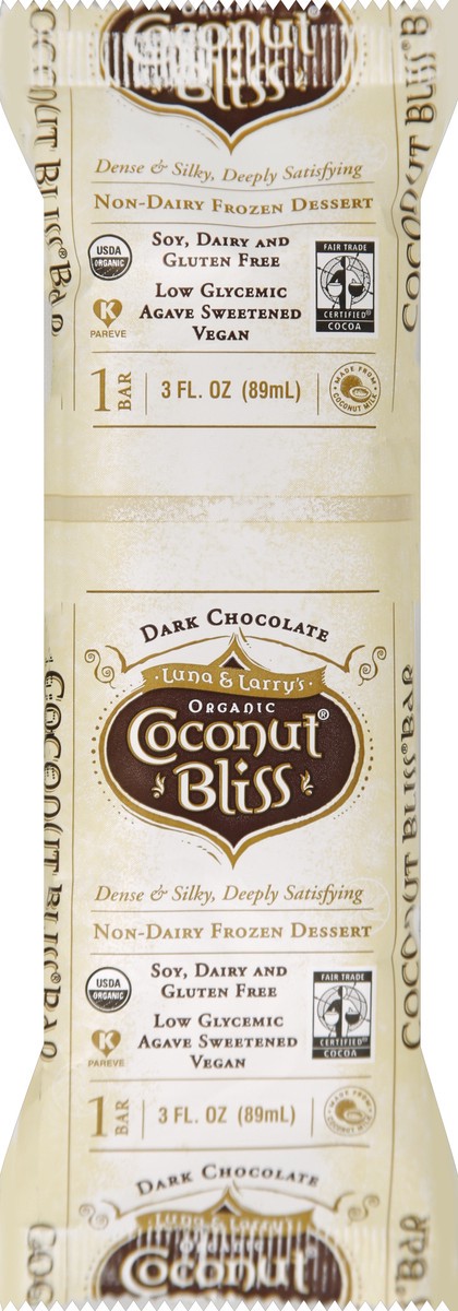 slide 3 of 5, Luna & Larry's Luna Larry's Coconut Milk Dark Chocolate Ice Cream Bar, 3 oz