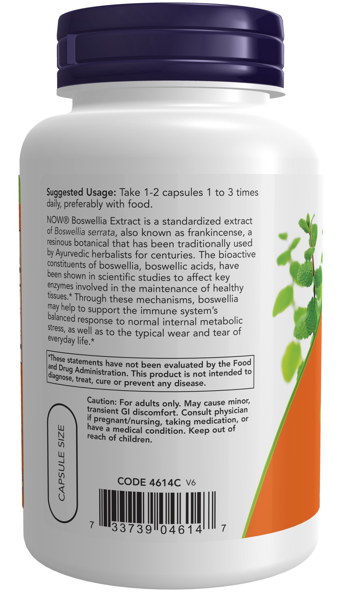 slide 2 of 4, NOW Boswellia Extract 250 mg - 120 Veg Capsules, 120 ct