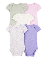 Carter's Baby 5-Pack Floral Polka Dot Short-Sleeve Bodysuits Multi 12M