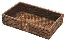Caspari Rattan Towel Holder - Brown