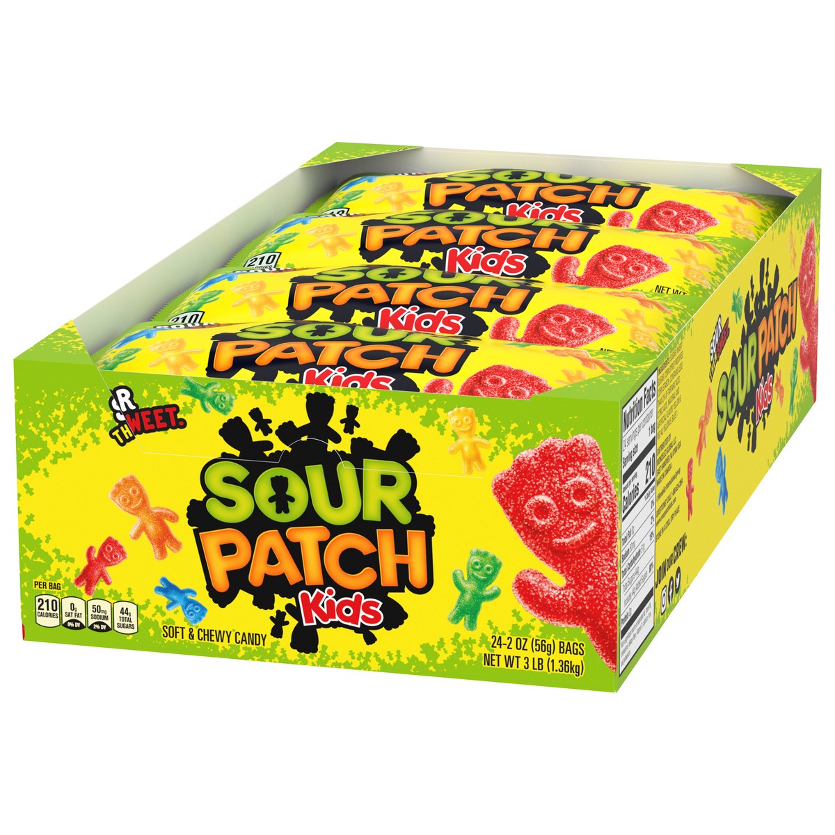 slide 3 of 9, SOUR PATCH KIDS Soft & Chewy Candy, 24 - 2 oz Bags, 24 ct; 2 oz