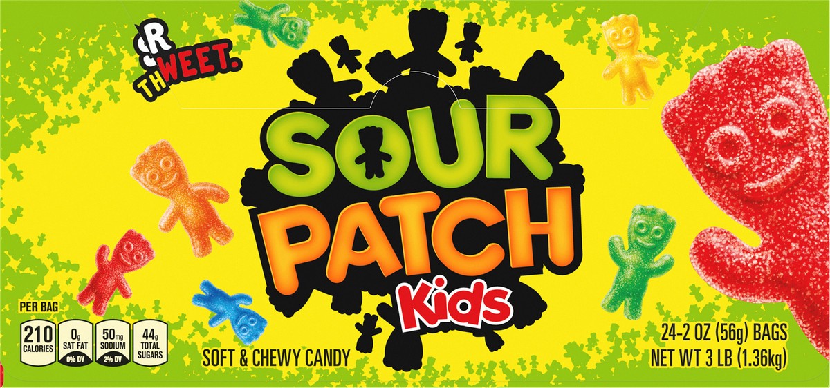 slide 6 of 9, SOUR PATCH KIDS Soft & Chewy Candy, 24 - 2 oz Bags, 24 ct; 2 oz