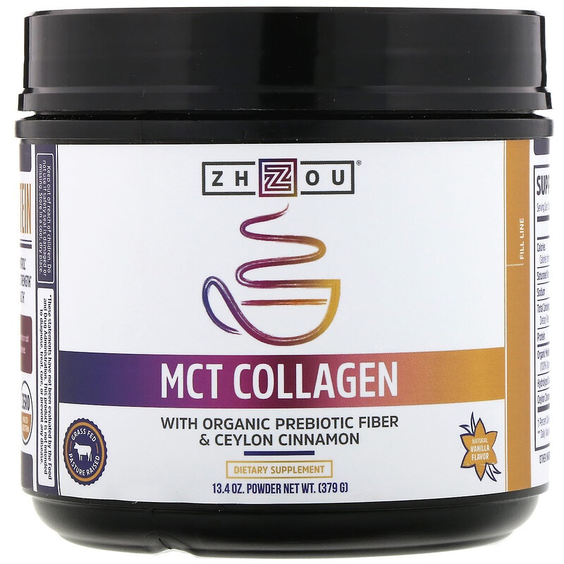 slide 1 of 1, Zhou Mct Collagen Powder Vanilla, 13.4 oz