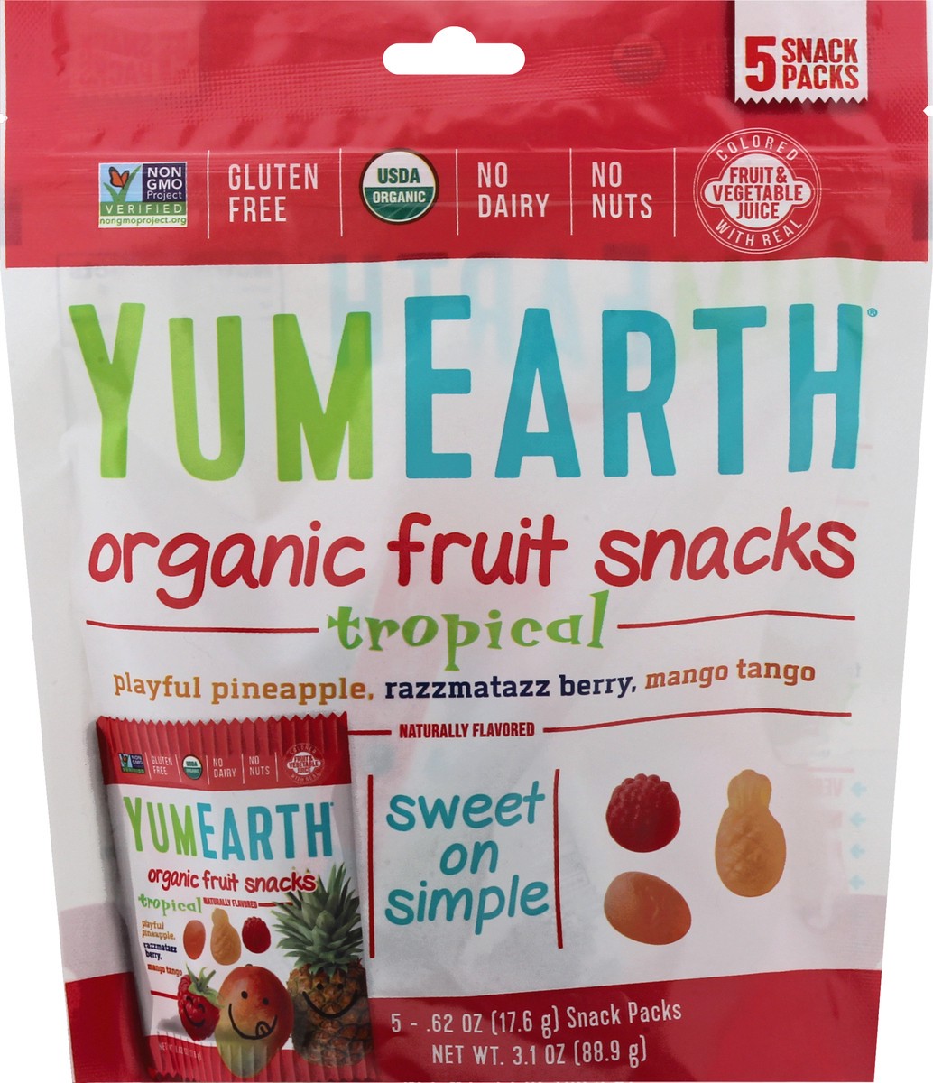 slide 1 of 9, YumEarth Organic Fruit Snacks Tropical - 5 Ct, 5 ct