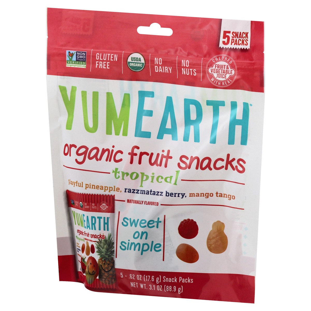 slide 7 of 9, YumEarth Organic Fruit Snacks Tropical - 5 Ct, 5 ct