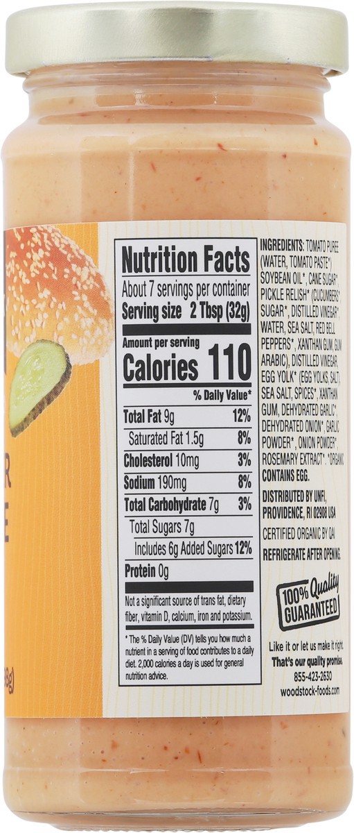 slide 8 of 9, Woodstock Organic Burger Sauce 7 oz, 7 oz