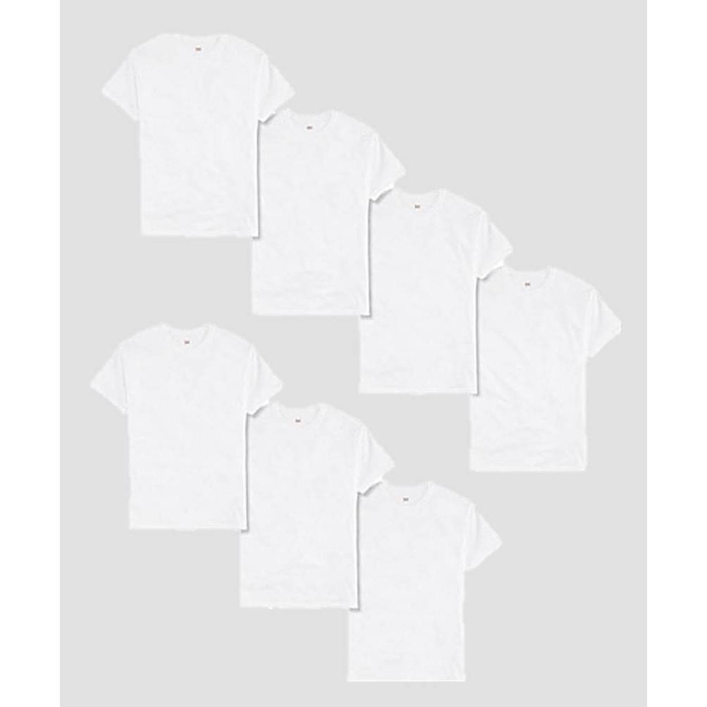 slide 1 of 5, Hanes Men's White TAGLESS Crewneck Undershirt White, Medium, 6 ct