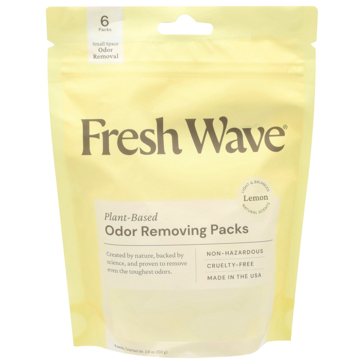 slide 1 of 9, Fresh Wave Plant-Based Lemon Odor Removing Packs 6 ea, 6 ct