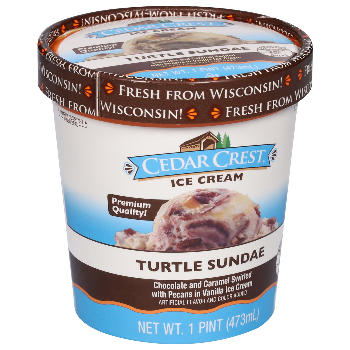 slide 8 of 13, Cedar Crest Turtle Sundae Ice Cream 1 pt, 1 pint