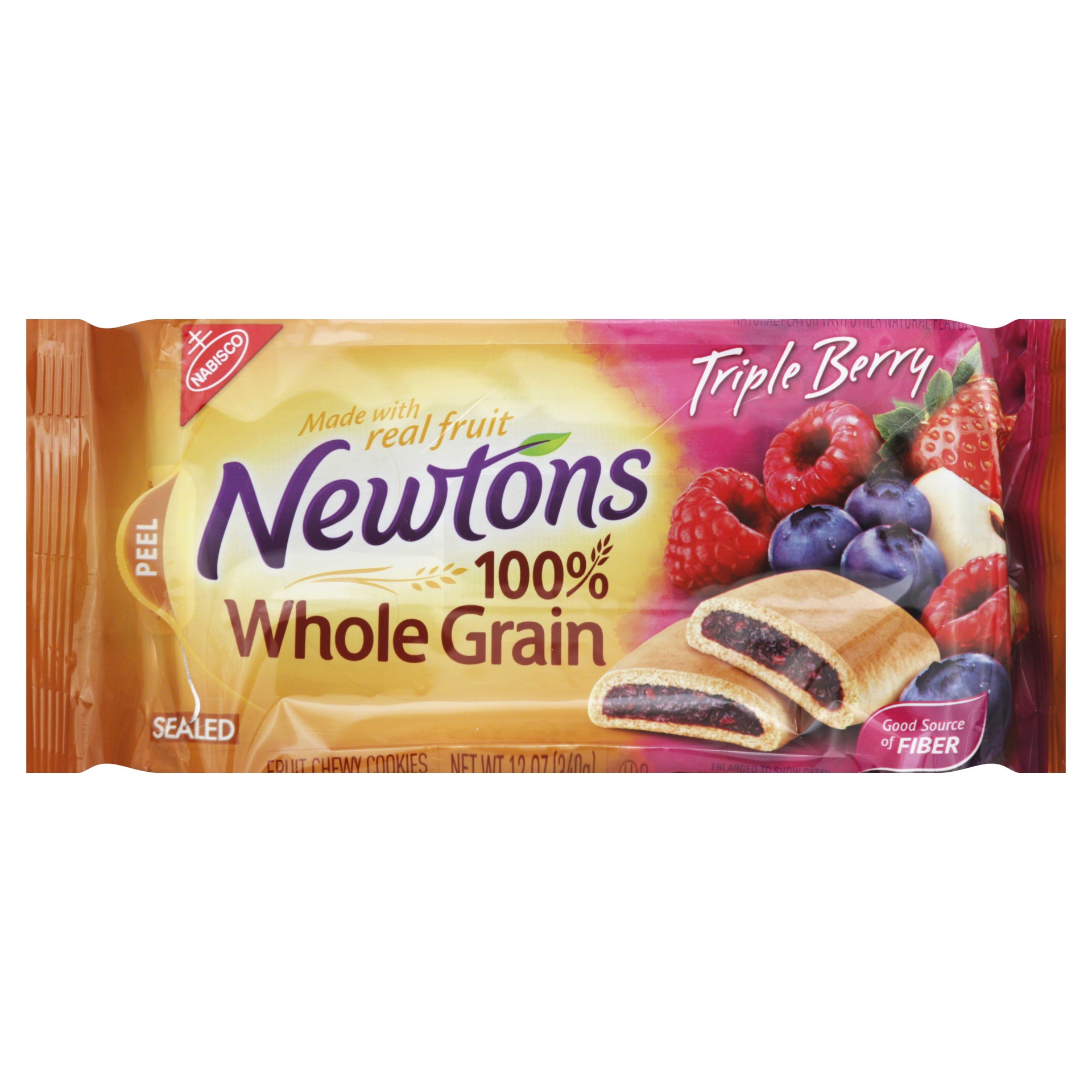 slide 1 of 5, Nabisco Newtons 100% Whole Grain Triple Berry Cookies, 12 oz