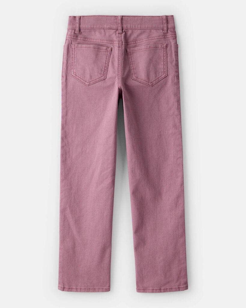 slide 3 of 3, Oshkosh Girls Button-Front Straight Leg Pants - Purple Blush 12, 1 ct