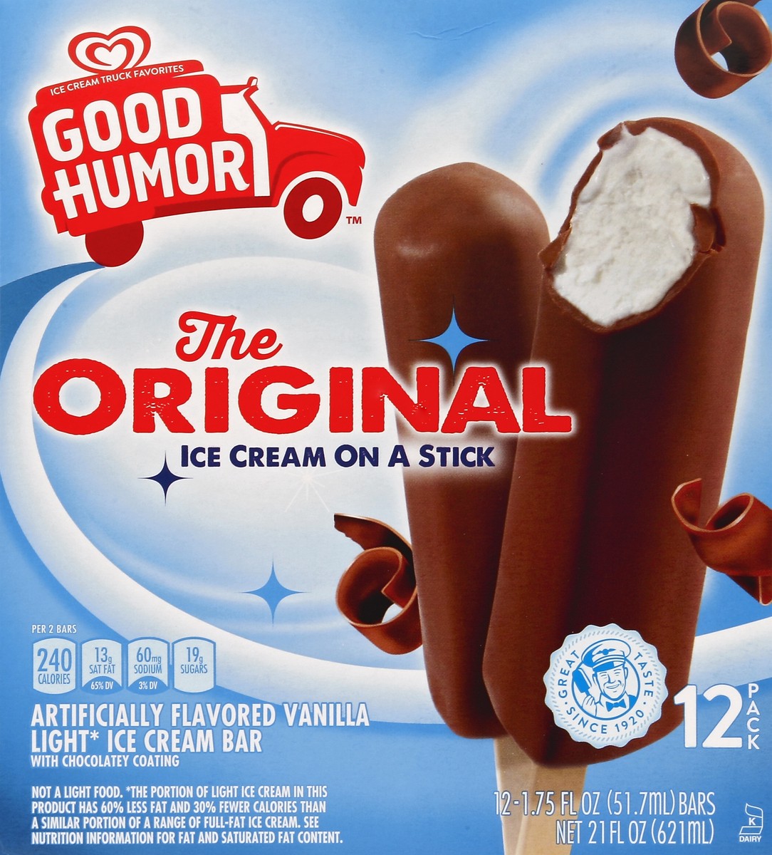 slide 5 of 6, Good Humor Ice Cream & Frozen Desserts Bar Original Ice Cream on a Stick Vanilla Chocolate, 12 ct, 12 ct