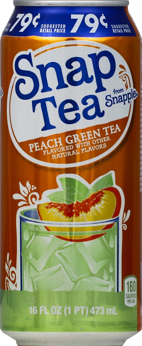 slide 4 of 4, Snapple SnapTea Peach Green Tea, 16 fl oz