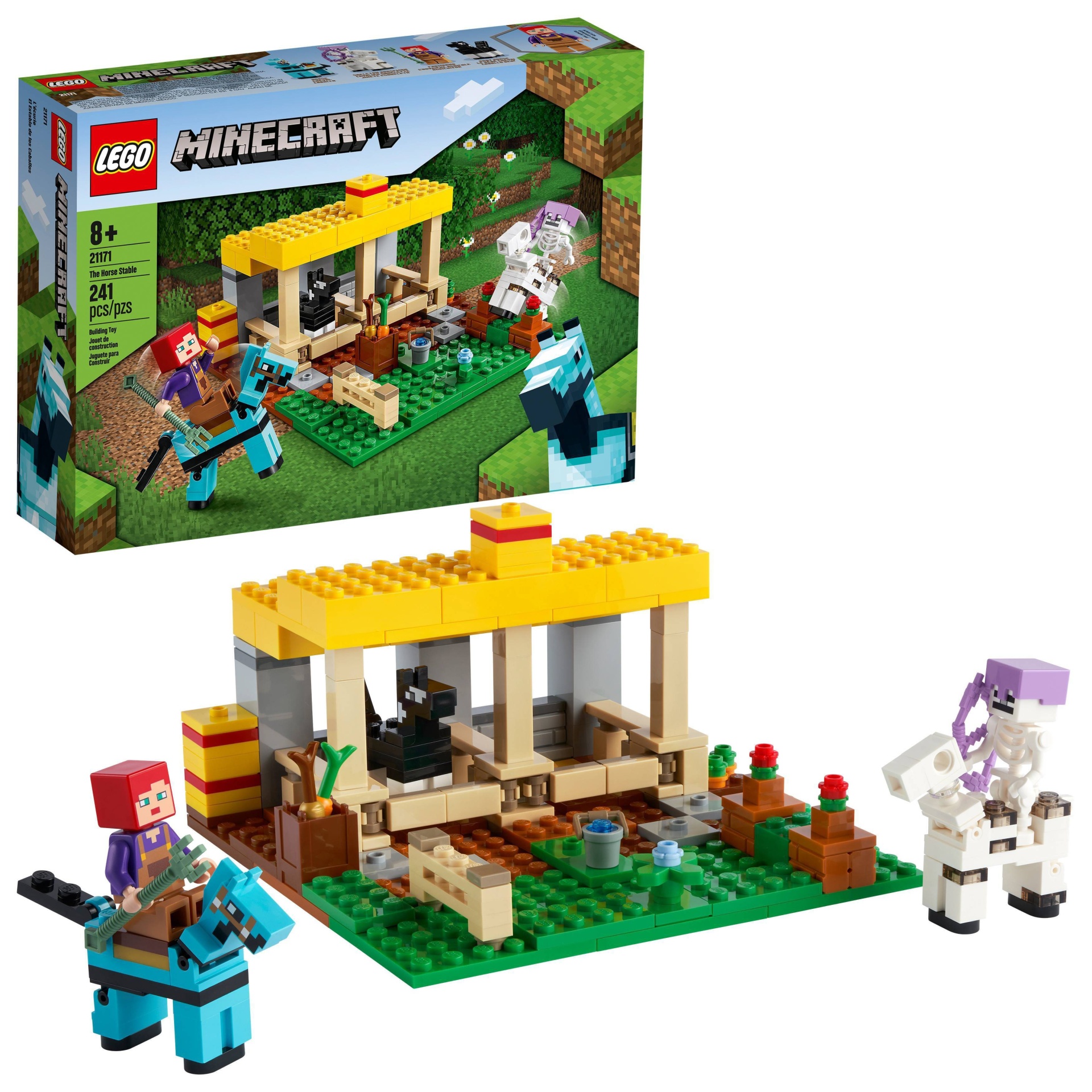 slide 1 of 1, LEGO Minecraft The Horse Stable Playset, 241 ct