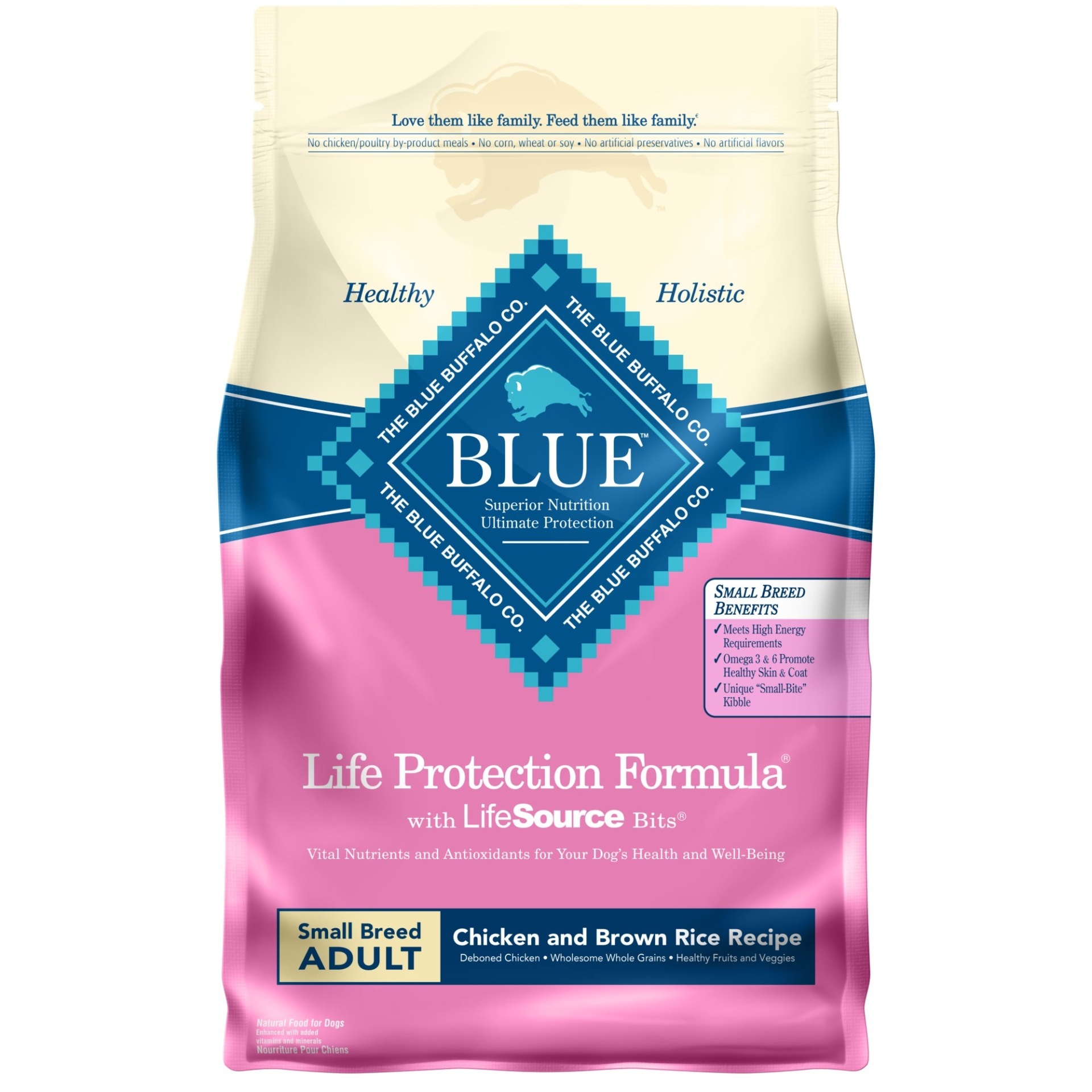 slide 1 of 1, Blue Buffalo Blue Life Protection Formula Adult Small Breed Chicken & Brown Rice Recipe Dry Dog Food, 6 lb