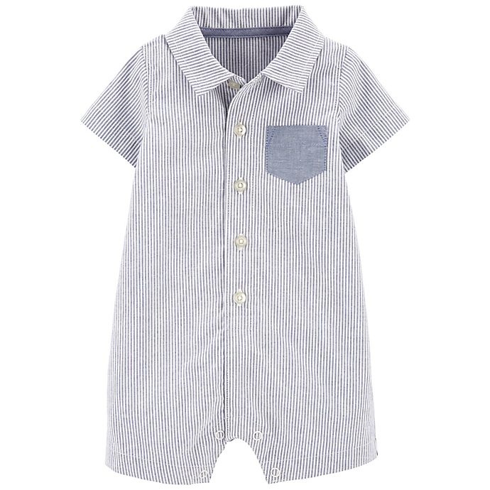 slide 1 of 1, Carter's Oxford Striped Romper, 1 ct