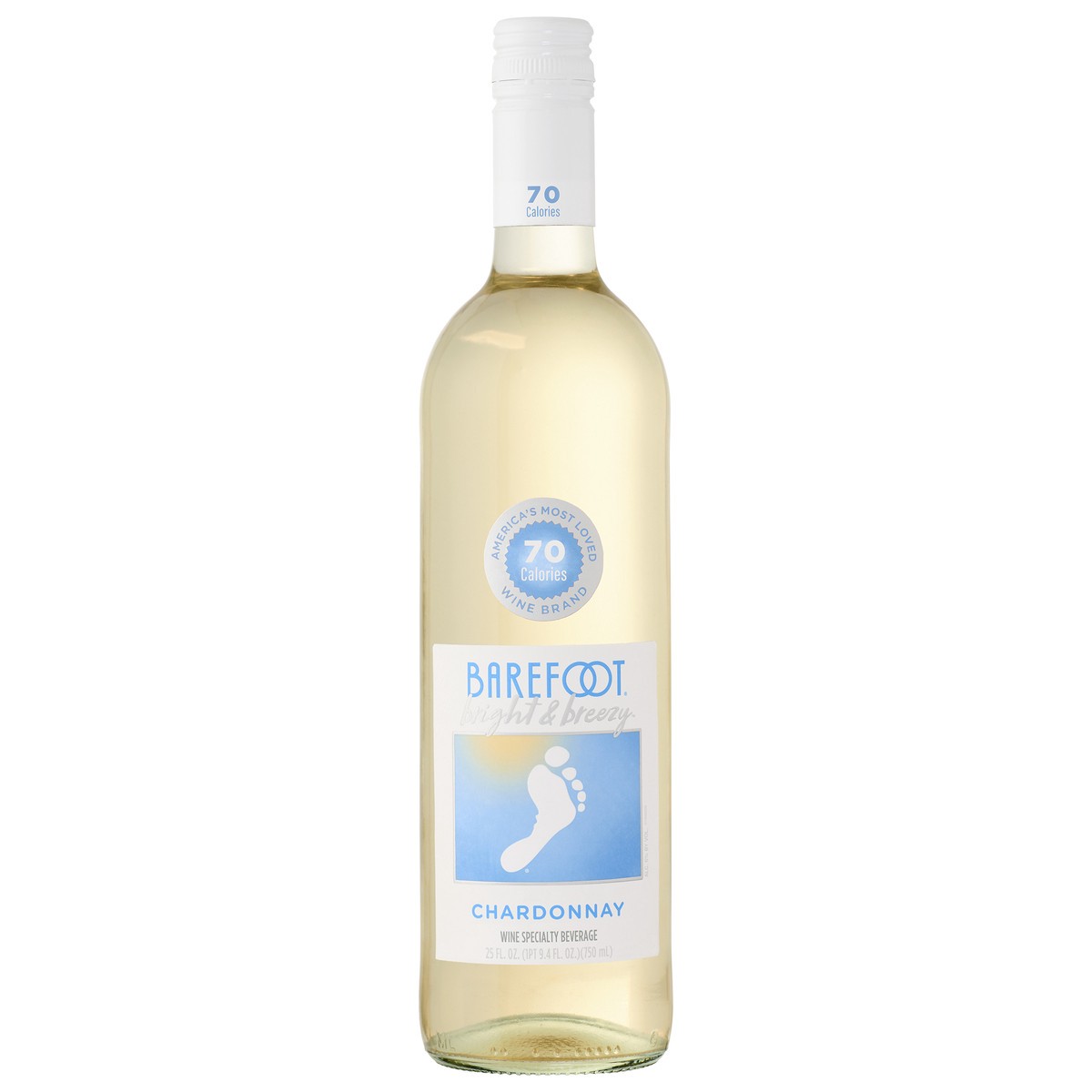 slide 1 of 3, Barefoot Bright & Breezy Chardonnay White Wine 750ml, 750 ml