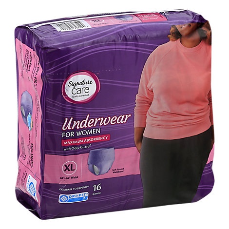 slide 1 of 1, Signature Care Underwear For Women Maximum Absorbency Xl, 16 ct