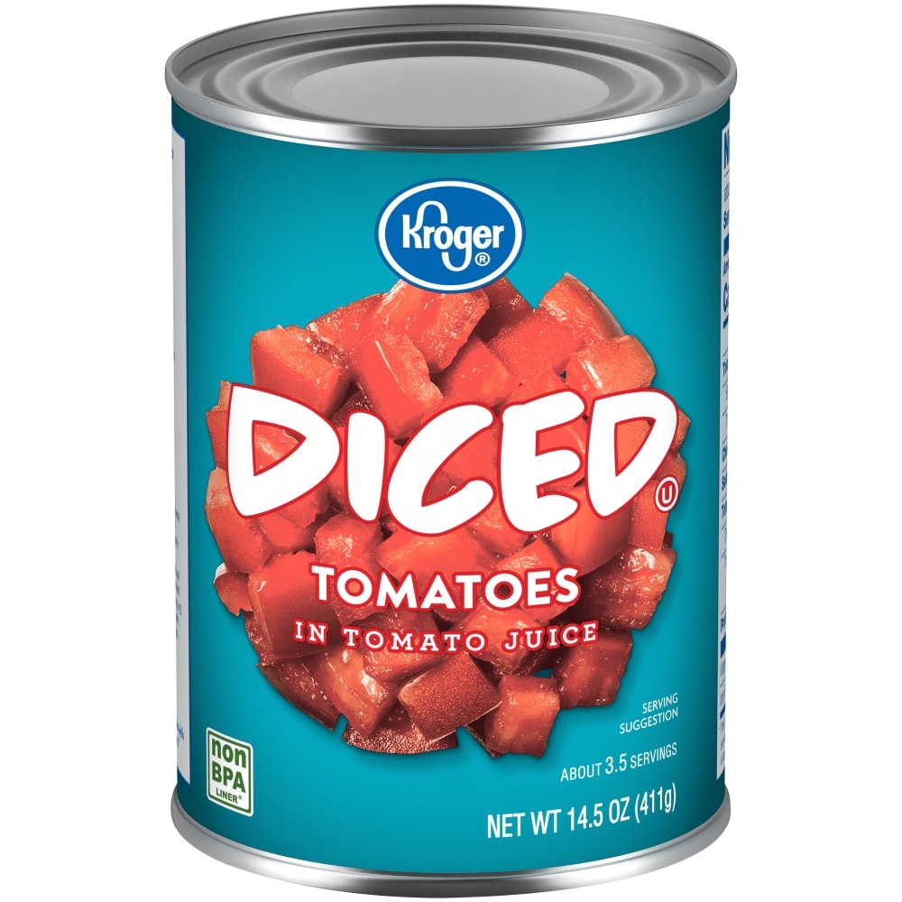 slide 1 of 1, Kroger Diced Tomatoes In Tomato Juice, 14.5 oz