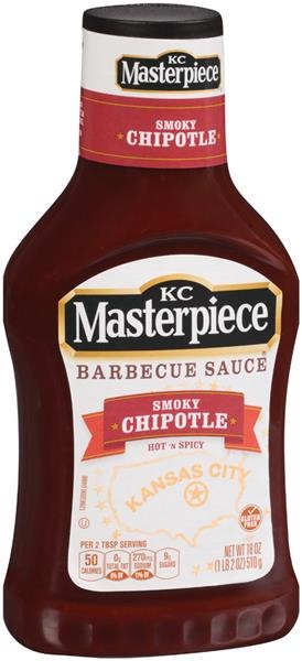 slide 1 of 1, KC Masterpiece Smoky Chipotle Hot & Spicy Barbecue Sauce, 18 oz