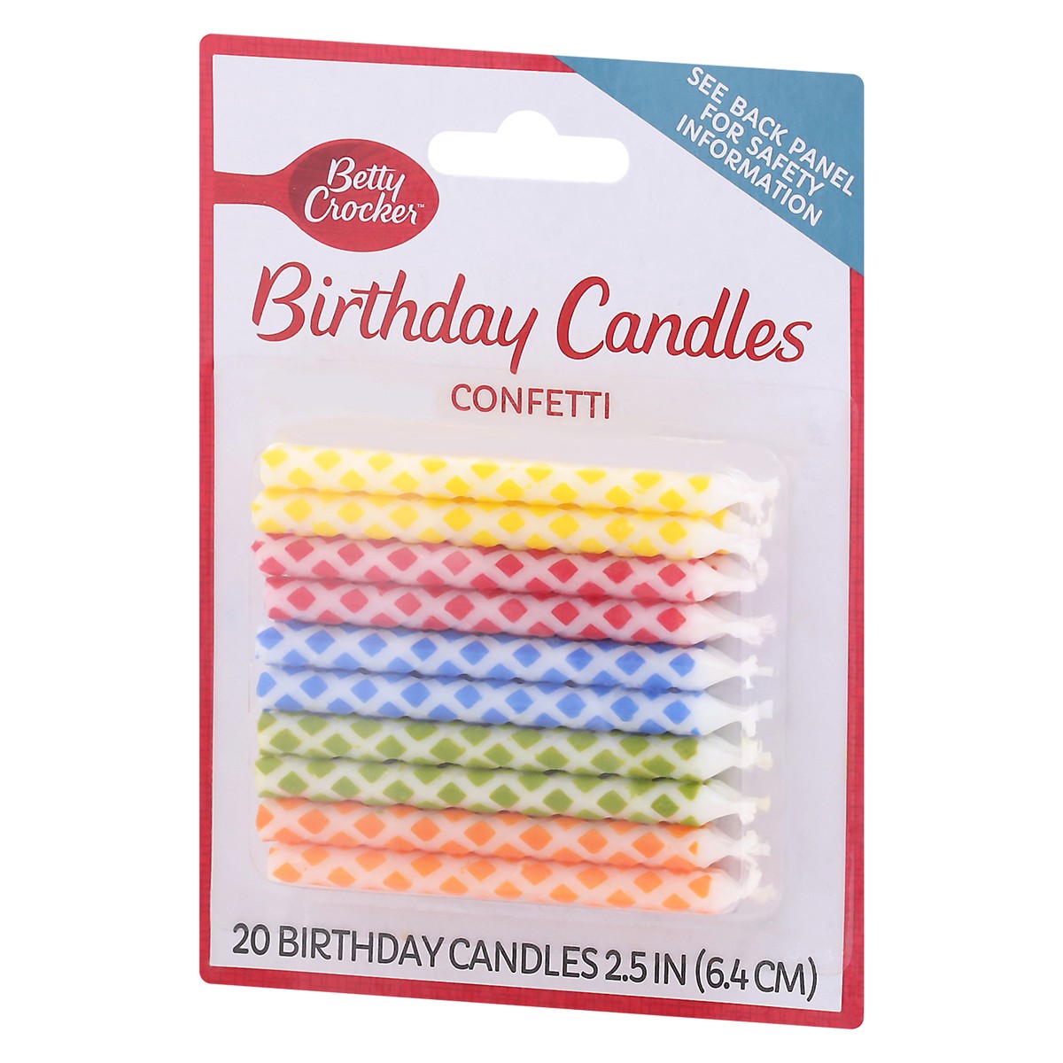 slide 7 of 10, Betty Crocker 2.5 Inch Confetti Birthday Candles 20 ea, 20 ct