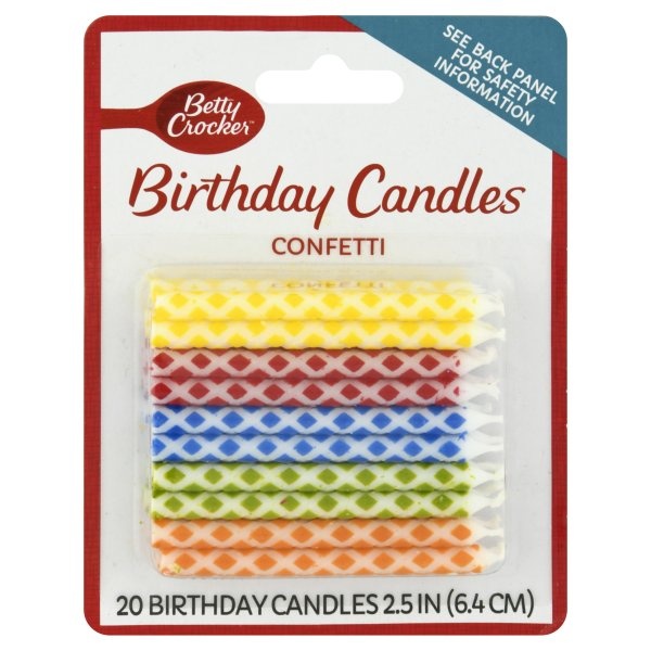 slide 1 of 2, Betty Crocker 2.5 Inch Confetti Birthday Candles 20 ea, 20 ct