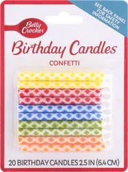 Betty Crocker 2.5 Inch Confetti Birthday Candles 20 ea