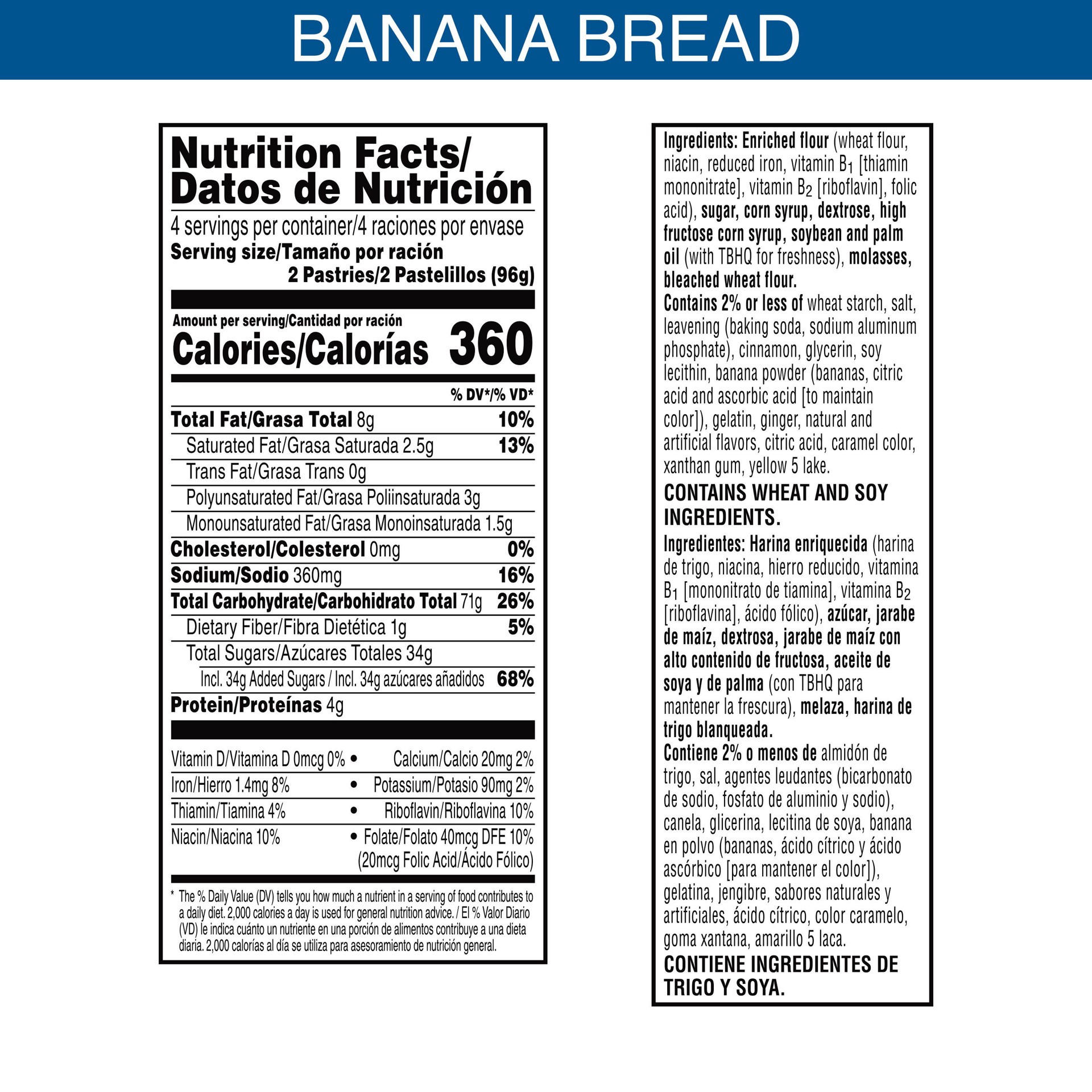 slide 2 of 5, Pop-Tarts Toaster Pastries, Frosted Banana Bread, 13.5 oz, 8 Count, 13.5 oz
