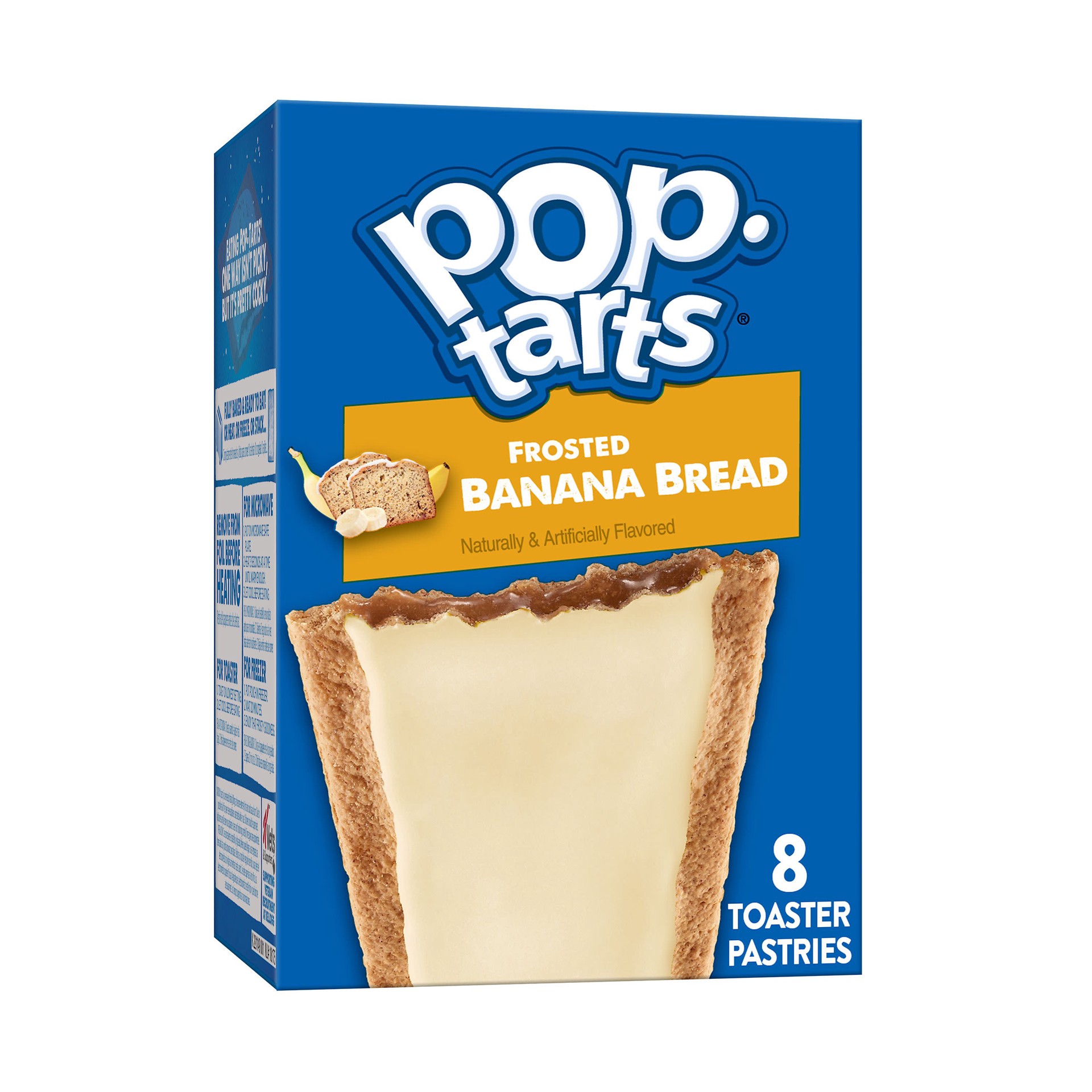 slide 1 of 5, Pop-Tarts Toaster Pastries, Breakfast Foods, Kids Snacks, Frosted Banana Bread, 13.5oz Box, 8 Pop-Tarts, 13.5 oz