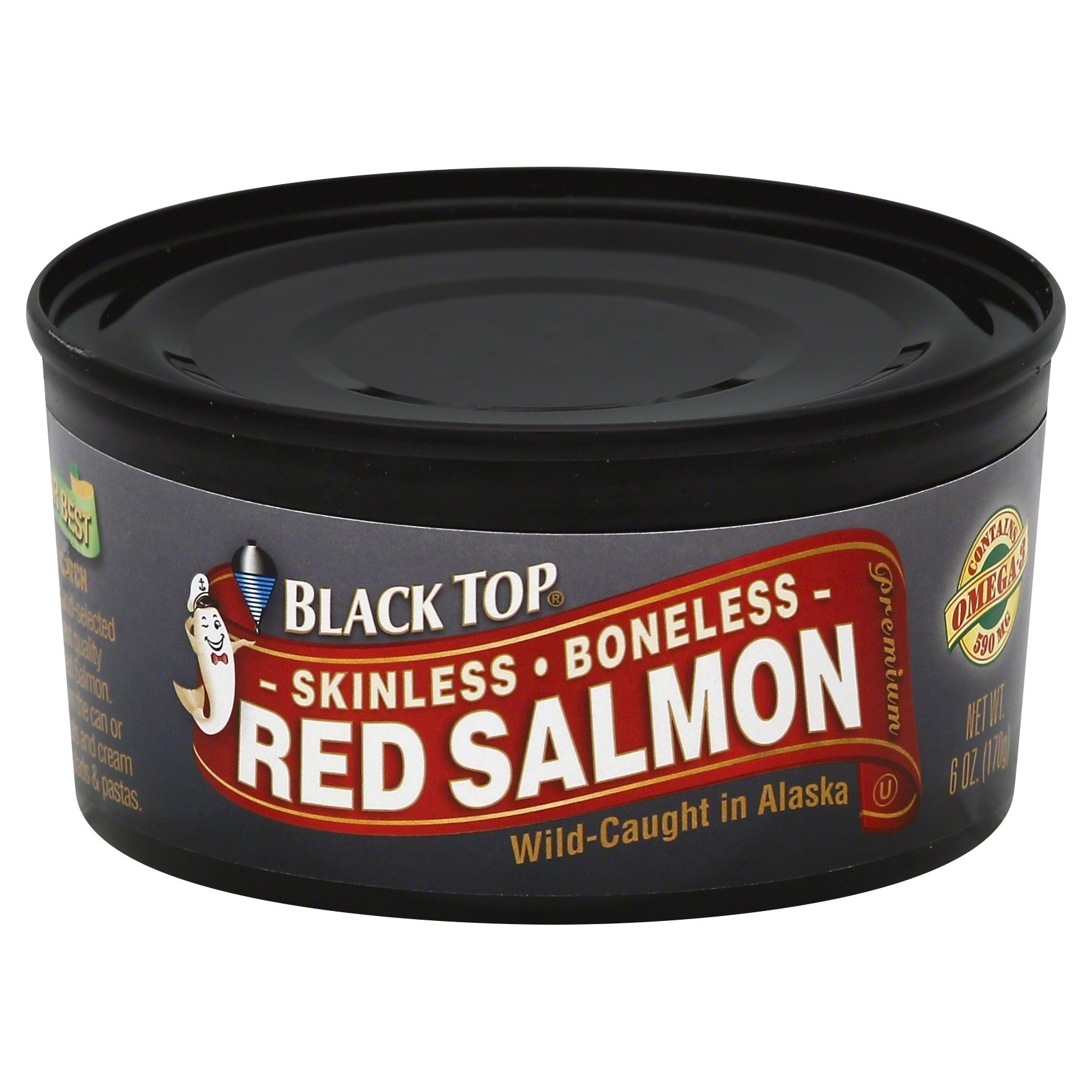 slide 1 of 1, Black Top Salmon 6 oz, 6 oz