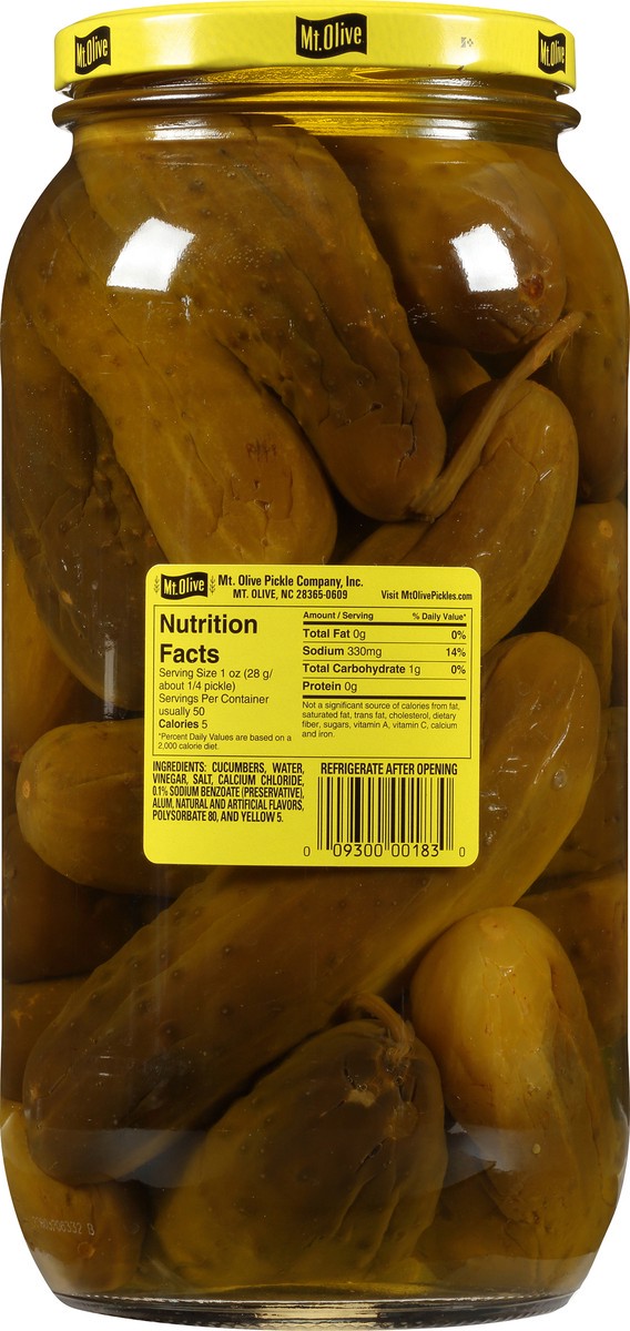 slide 5 of 8, Mt. Olive Kosher Dill Pickles, 80 fl oz