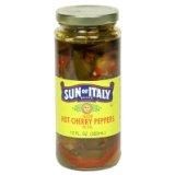 slide 1 of 1, Sun of Italy Hot Cherry Peppers In Oil - Sliced, 12 fl oz