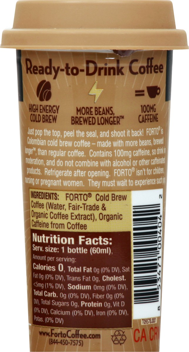 slide 8 of 13, Forto Organic Pure Black Coffee Shot 2 oz, 2 oz