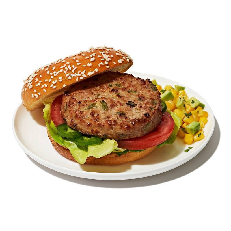 slide 2 of 4, Mighty Spark Queso Fresco & Jalapeno Turkey Patties 8 oz, 8 oz