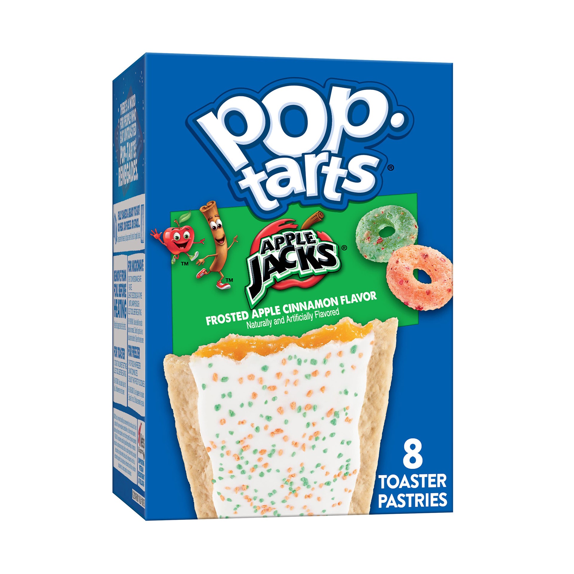 slide 1 of 5, Pop-Tarts Apple Jacks Toaster Pastries, Breakfast Foods, Kids Snacks, Frosted Apple Cinnamon Flavor, 13.5oz Box, 8 Pop-Tarts, 13.5 oz