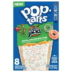 Pop-Tarts Apple Jacks Toaster Pastries, Breakfast Foods, Kids Snacks, Frosted Apple Cinnamon Flavor, 13.5oz Box, 8 Pop-Tarts