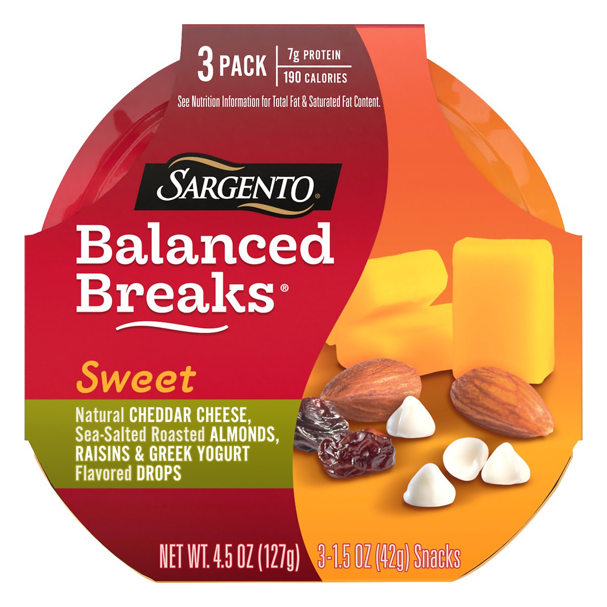 slide 1 of 4, Sargento Sea Salted Roasted Almonds Natural Cheddar Cheese, 3 ct