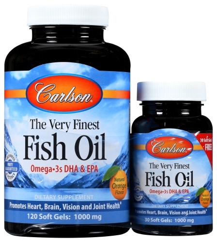 slide 1 of 1, Carlson Very Finest Fish Oil Orange 1000 mcg, 30 ct