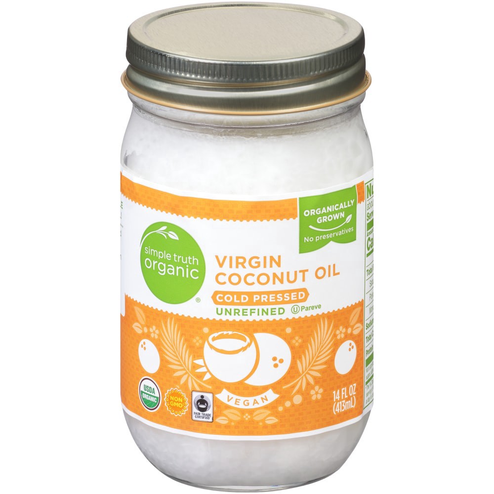 slide 2 of 3, Simple Truth Organic Unrefined Cold Pressed Virgin Coconut Oil, 14 fl oz