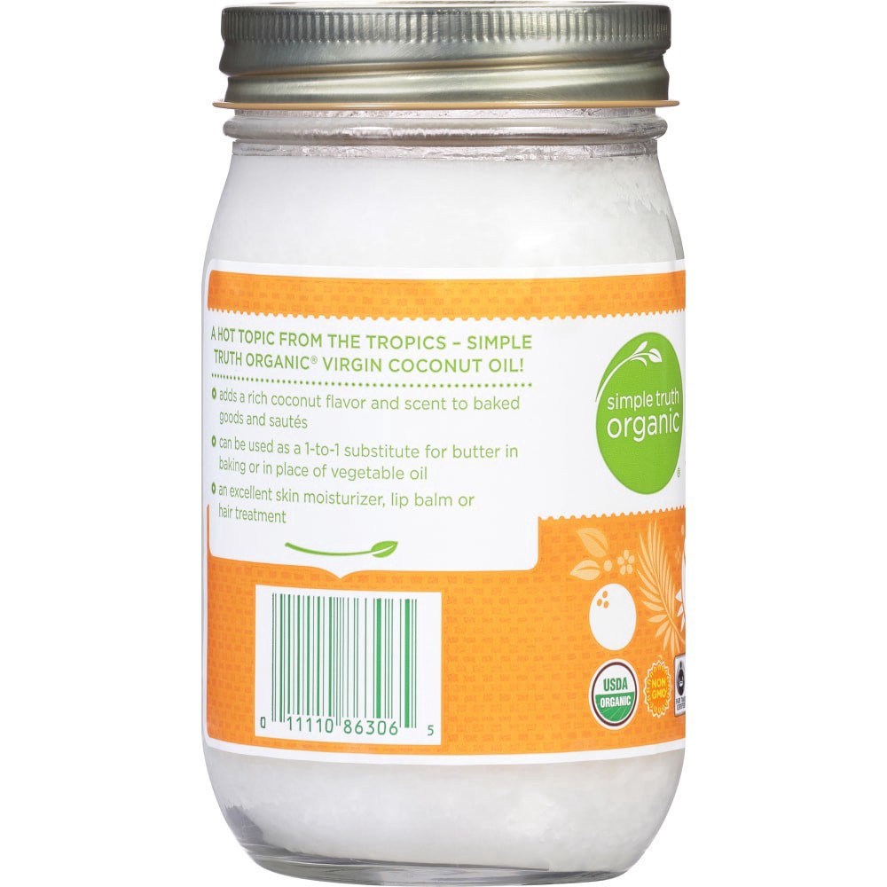 slide 1 of 3, Simple Truth Organic Unrefined Cold Pressed Virgin Coconut Oil, 14 fl oz