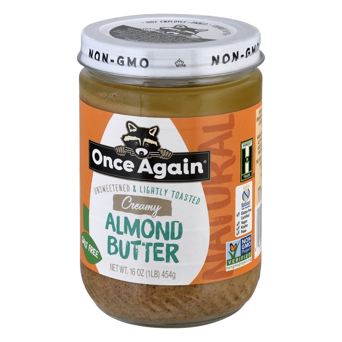 slide 3 of 10, Once Again Natural Creamy Unsweetened & Lightly Toasted Almond Butter 16 oz, 16 oz