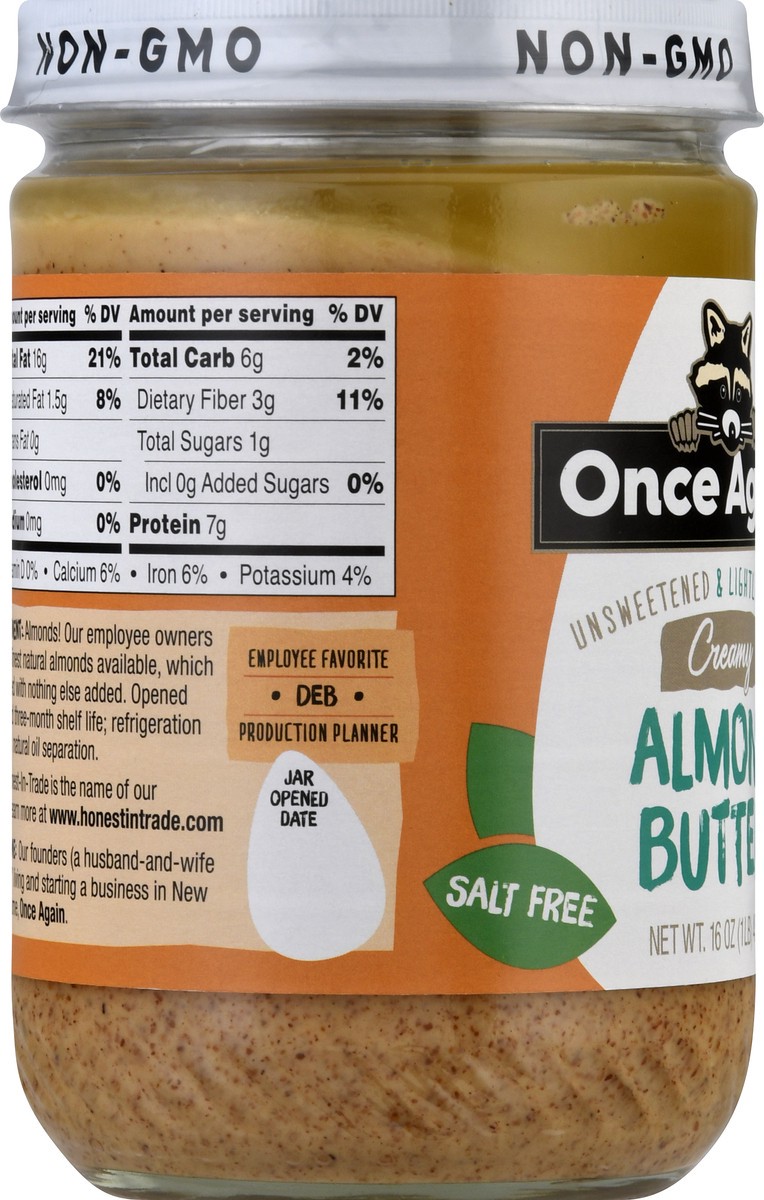 slide 9 of 10, Once Again Natural Creamy Unsweetened & Lightly Toasted Almond Butter 16 oz, 16 oz