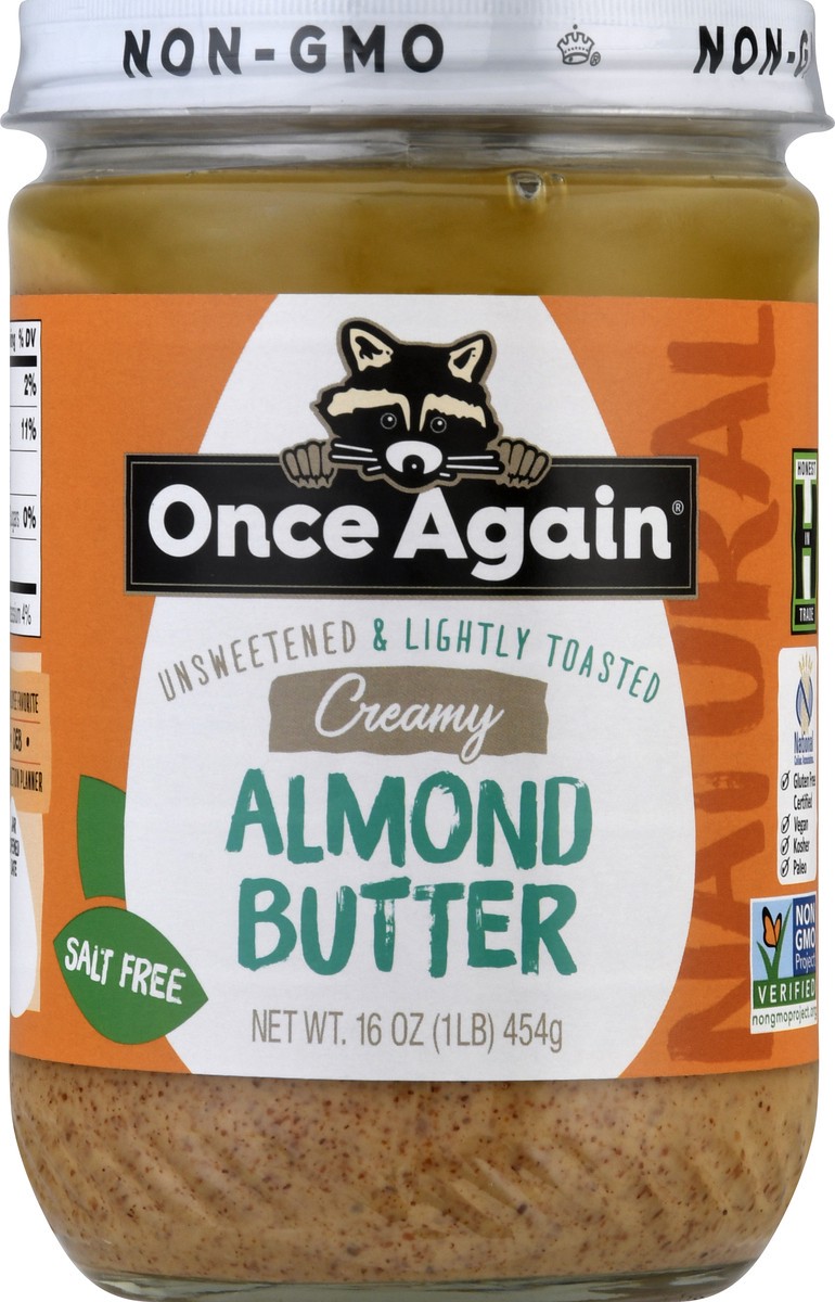 slide 10 of 10, Once Again Natural Creamy Unsweetened & Lightly Toasted Almond Butter 16 oz, 16 oz