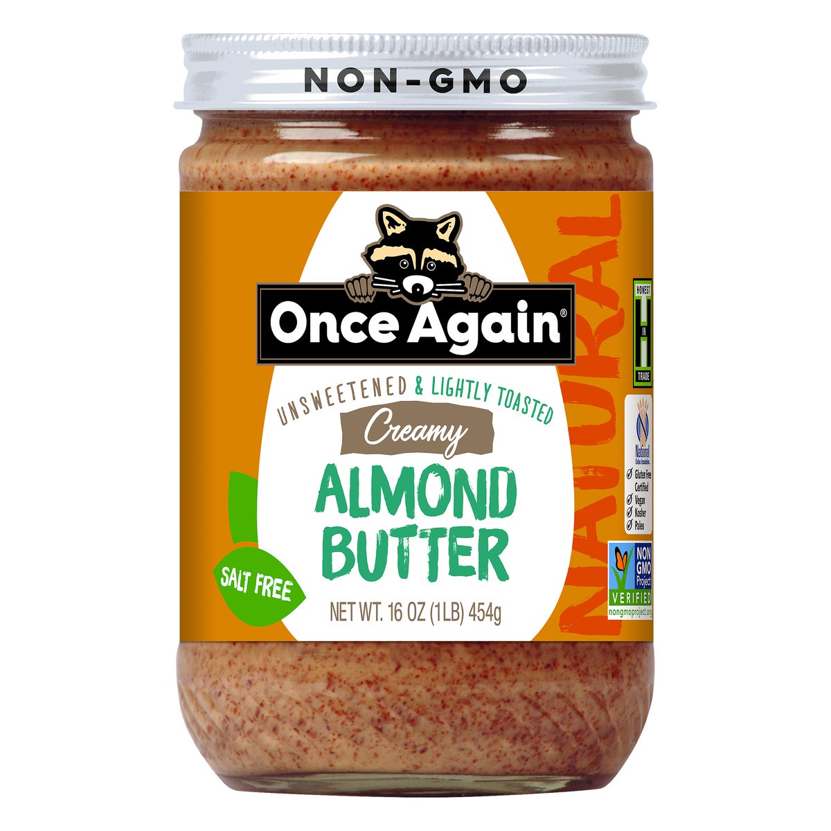 slide 1 of 10, Once Again Natural Creamy Unsweetened & Lightly Toasted Almond Butter 16 oz, 16 oz