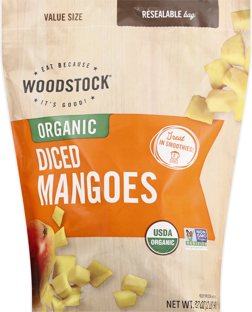 slide 5 of 12, Woodstock Diced Mangoes, 32 oz