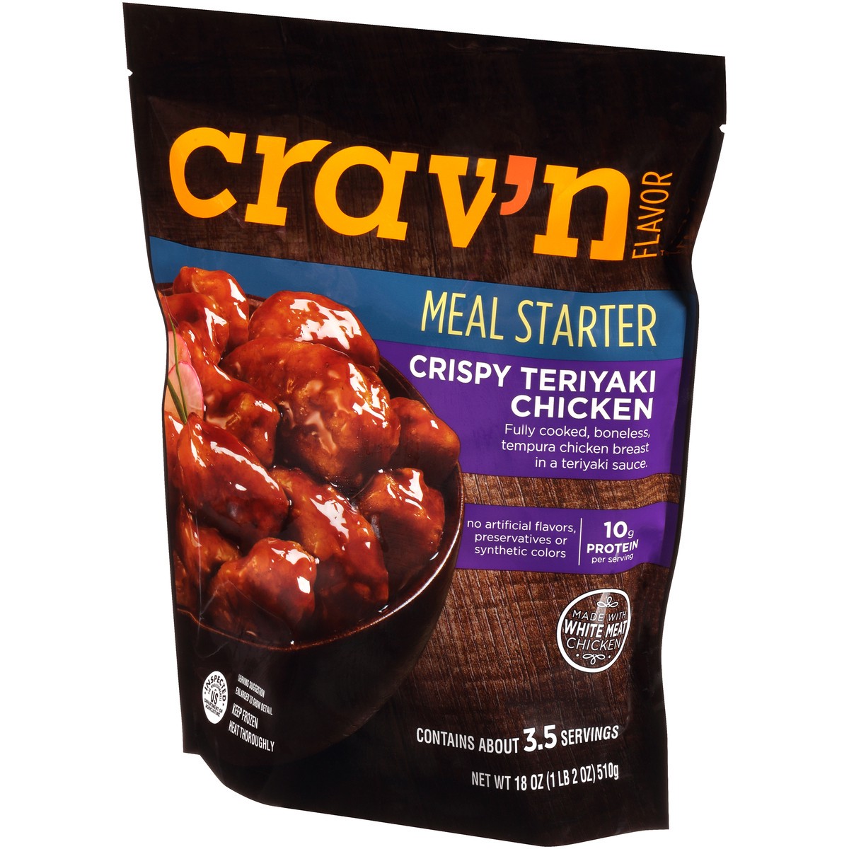 slide 3 of 10, Crav'n Flavor Crispy Teriyaki Chicken Meal Starter, 18 oz